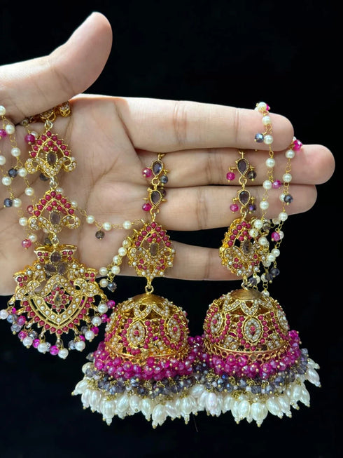 Noratan jhumke tika